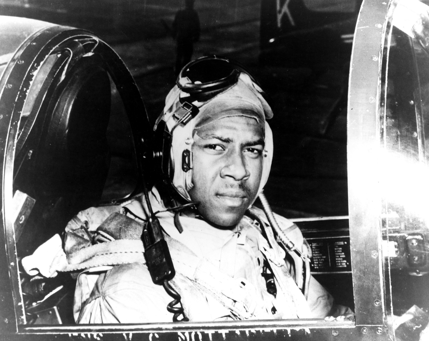 Ensign Jesse L. Brown, USN, in a Vought F4U-4 Corsair, in 1950 (USN 1146845).jpg